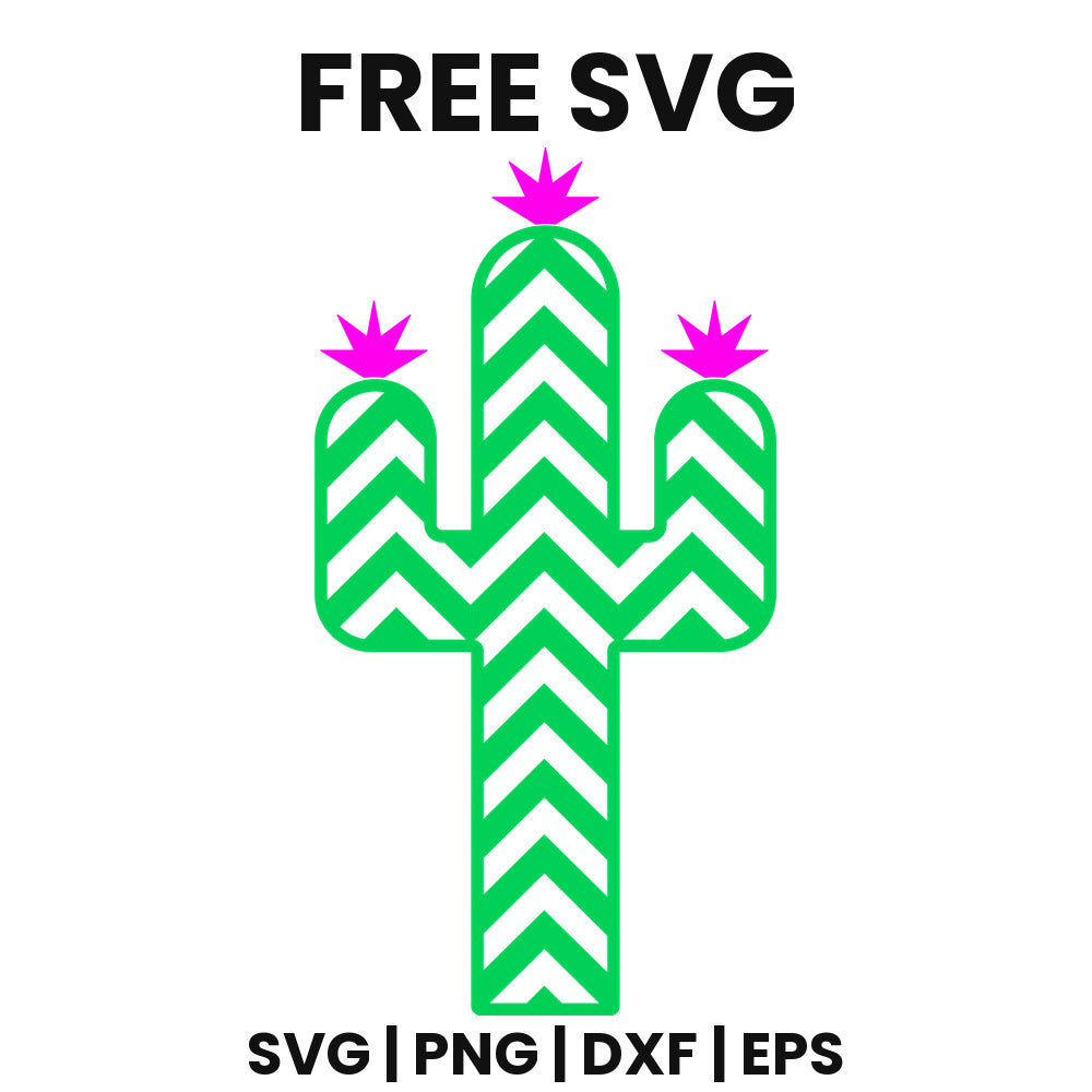 Chevron Cactus SVG Free – Classic Silhouette Design-8SVG