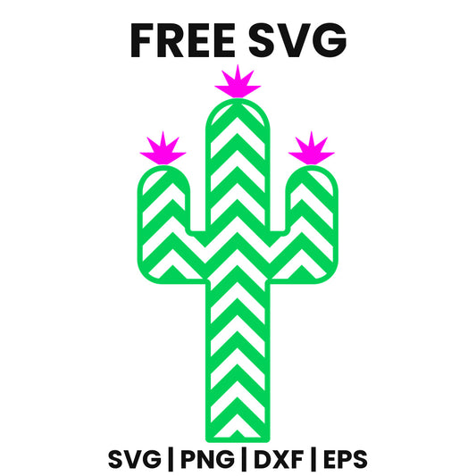 Chevron Cactus SVG Free – Classic Silhouette Design-8SVG