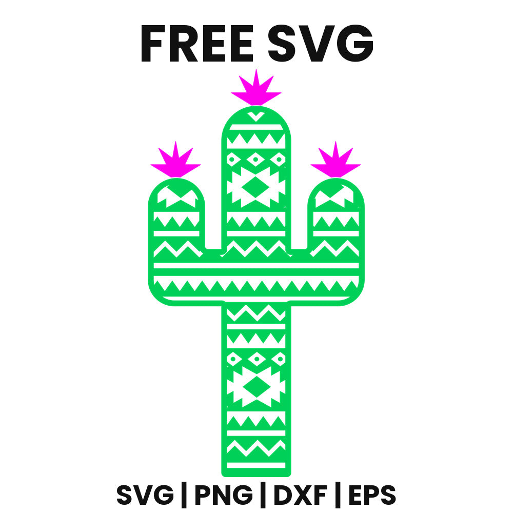 Aztec Cactus SVG Free – Classic Silhouette Design-8SVG
