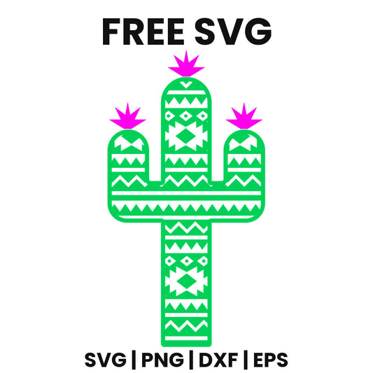 Aztec Cactus SVG Free – Classic Silhouette Design-8SVG