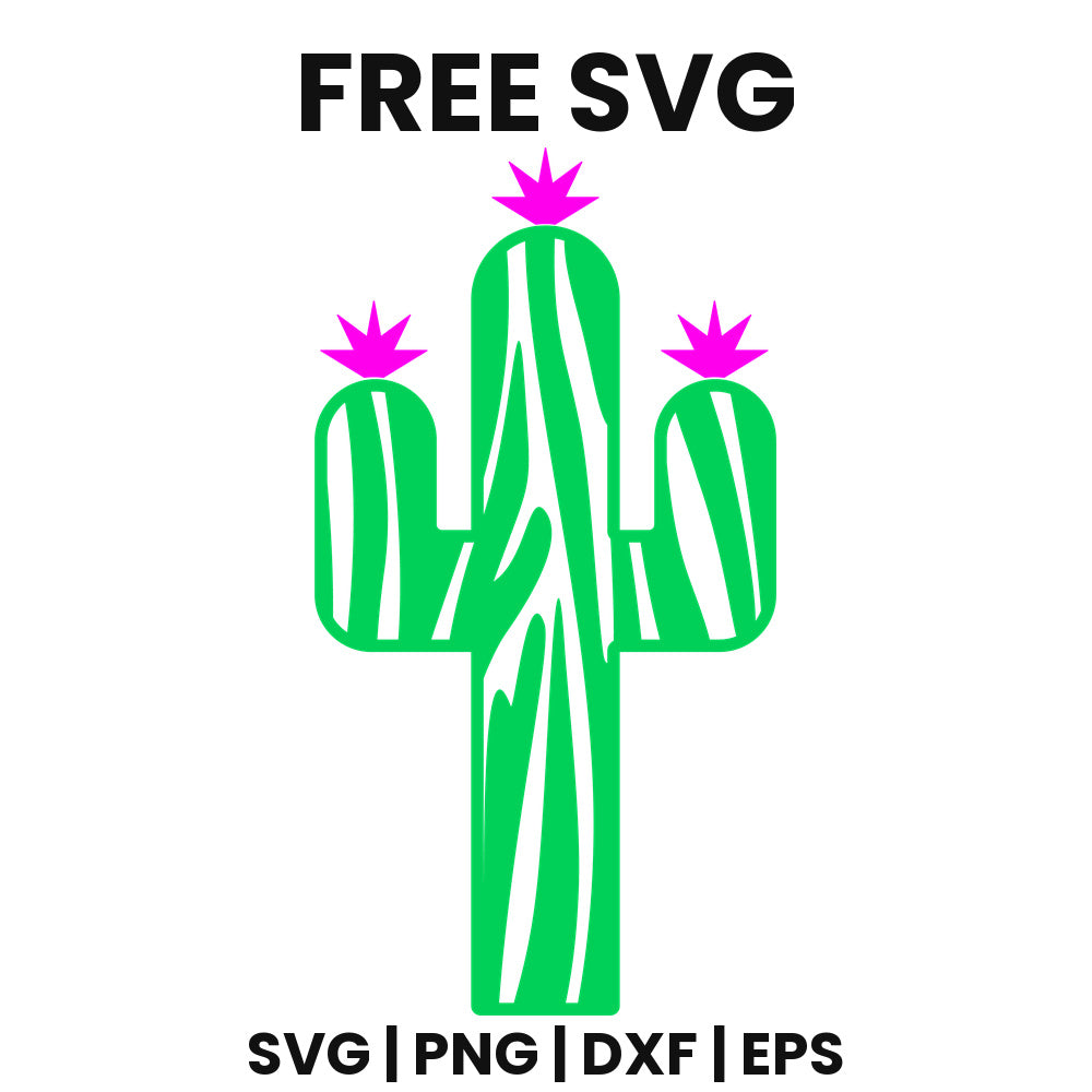 Striped Cactus SVG Free – Classic Silhouette Design-8SVG