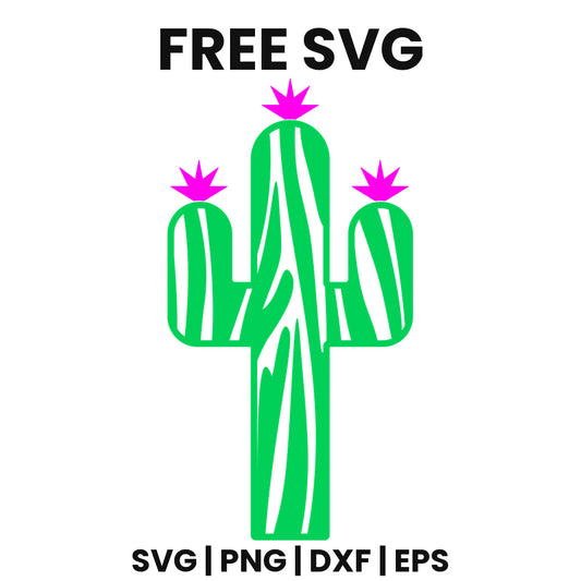 Striped Cactus SVG Free – Classic Silhouette Design-8SVG