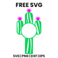 Striped Cactus Monogram SVG Free – Circle Frame Design-8SVG