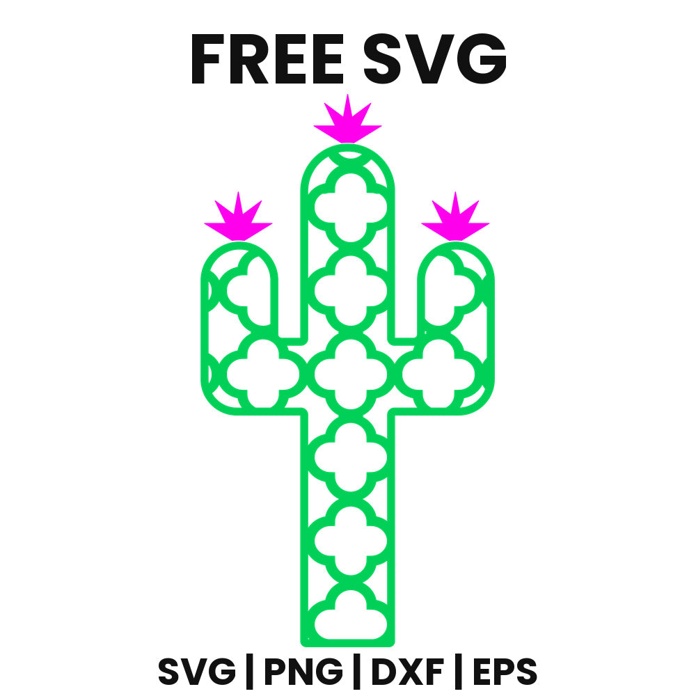 Clover Cactus SVG Free – Classic Silhouette Design-8SVG
