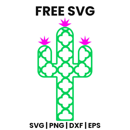 Clover Cactus SVG Free – Classic Silhouette Design-8SVG