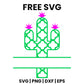Clover Cactus Split Frame SVG Free – Name Plate Design-8SVG