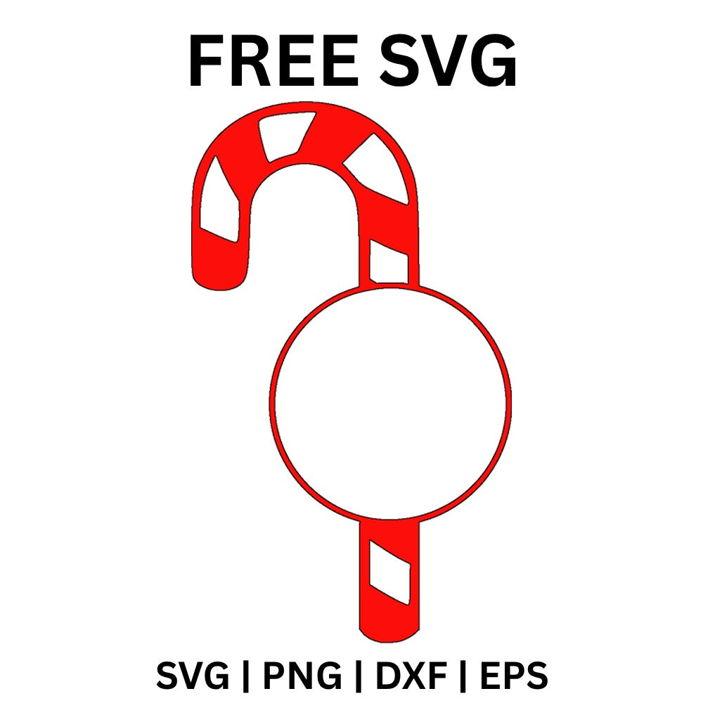 Candy Cane Circle Monogram SVG Free – Christmas Initial Frame-8SVG