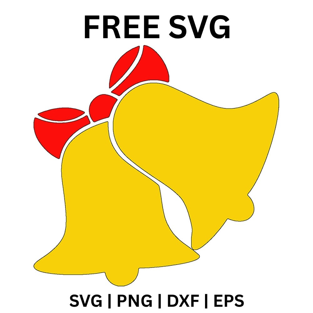 Christmas Bells SVG Free – Jingle Bells with Bow Cut File-8SVG
