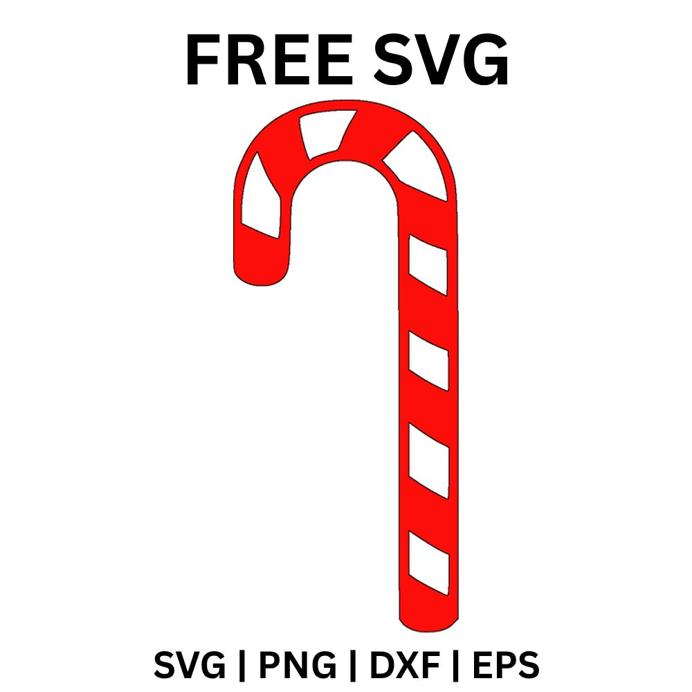Christmas Candy Cane SVG Free – Striped Holiday Cane Cut File-8SVG