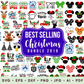 Christmas SVG bundle collage with elves, reindeer, Santa Mickey ears, a red truck and family Christmas shirt designs