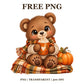 Cute Bear Pumpkin Spice Mug Free PNG – Cozy Pumpkin Spice Clipart