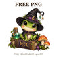 Cute Frog Witch Spellbook Free PNG – Halloween Frog Clipart