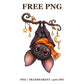 Cute Hanging Bat Halloween Free PNG – Cute Halloween Bat Clipart