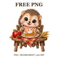 Cute Hedgehog Thanksgiving Dinner Free PNG – Thanksgiving Hedgehog Clipart