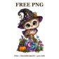 Cute Owl Witch Potion Free PNG – Halloween Owl Clipart