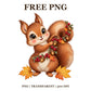 Cute Squirrel Autumn Garland Free PNG – Autumn Squirrel Clipart