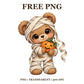 Cute Teddy Bear Mummy Free PNG – Halloween Mummy Bear Clipart