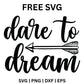 Dare To Dream SVG Free – Large Script Arrow Design-8SVG