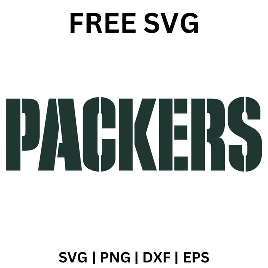 Tall dark green condensed block team name wordmark on a white background, free green block letter football wordmark SVG cut file preview.