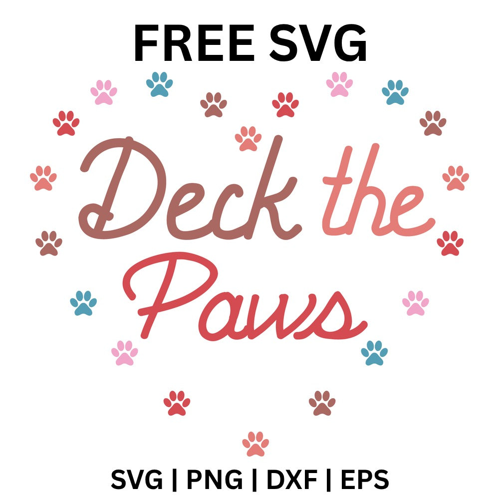 Deck The Paws SVG Free – Funny Dog Christmas Design-8SVG