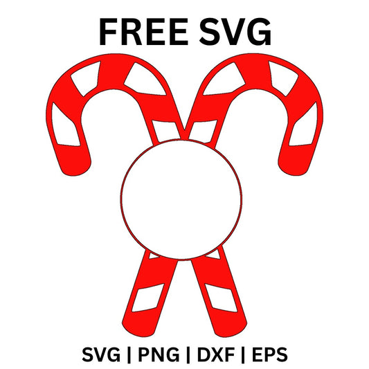 Double Candy Cane Monogram SVG Free – Crossed Canes Initial Frame-8SVG