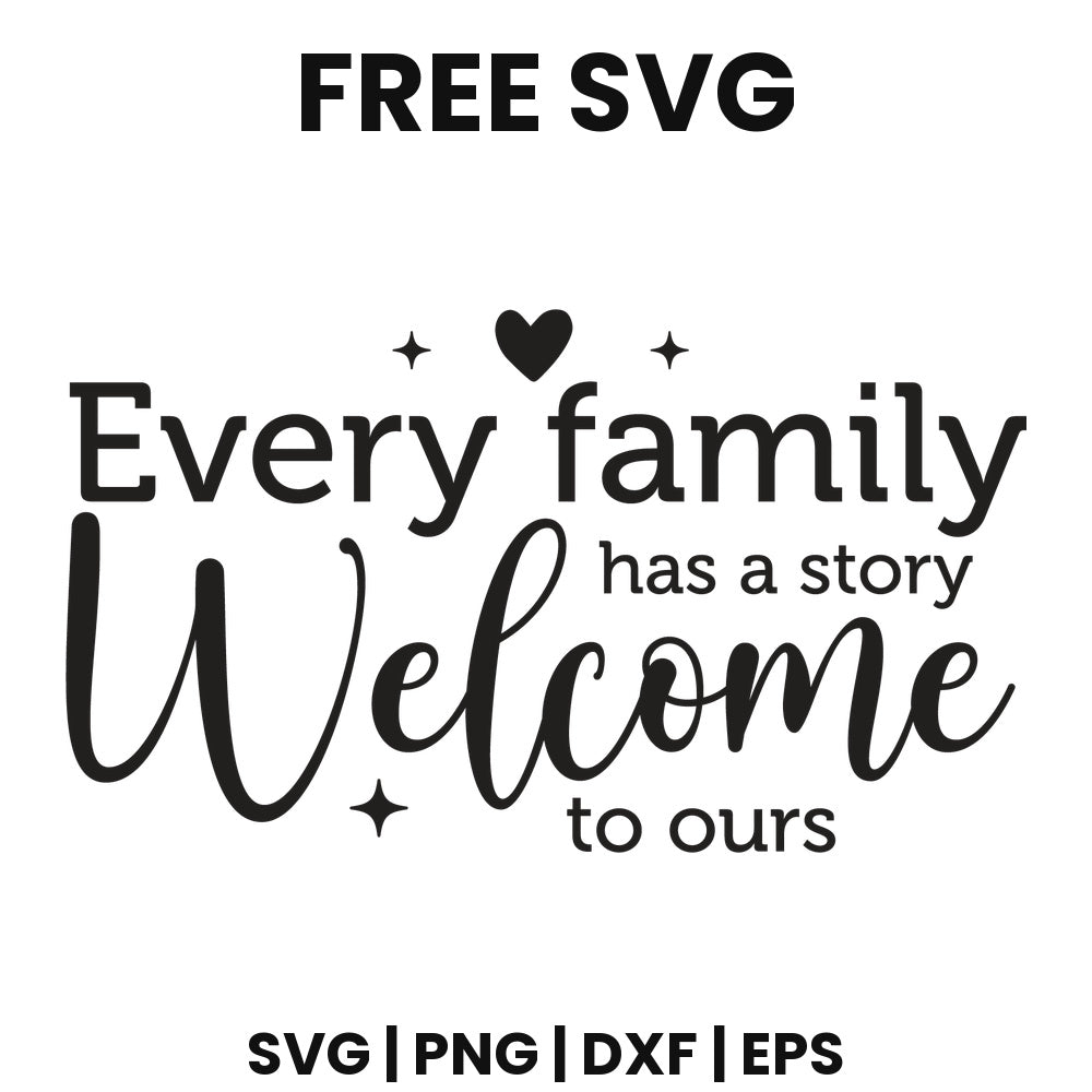 Every Family Has A Story Welcome To Ours SVG family sign design