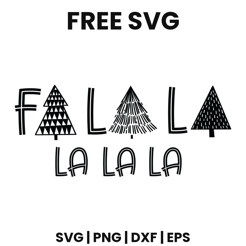 Fa La La La La La SVG Free – Black Holiday Lettering Design-8SVG