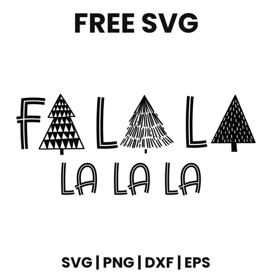 Fa La La La La La SVG Free – Black Holiday Lettering Design-8SVG