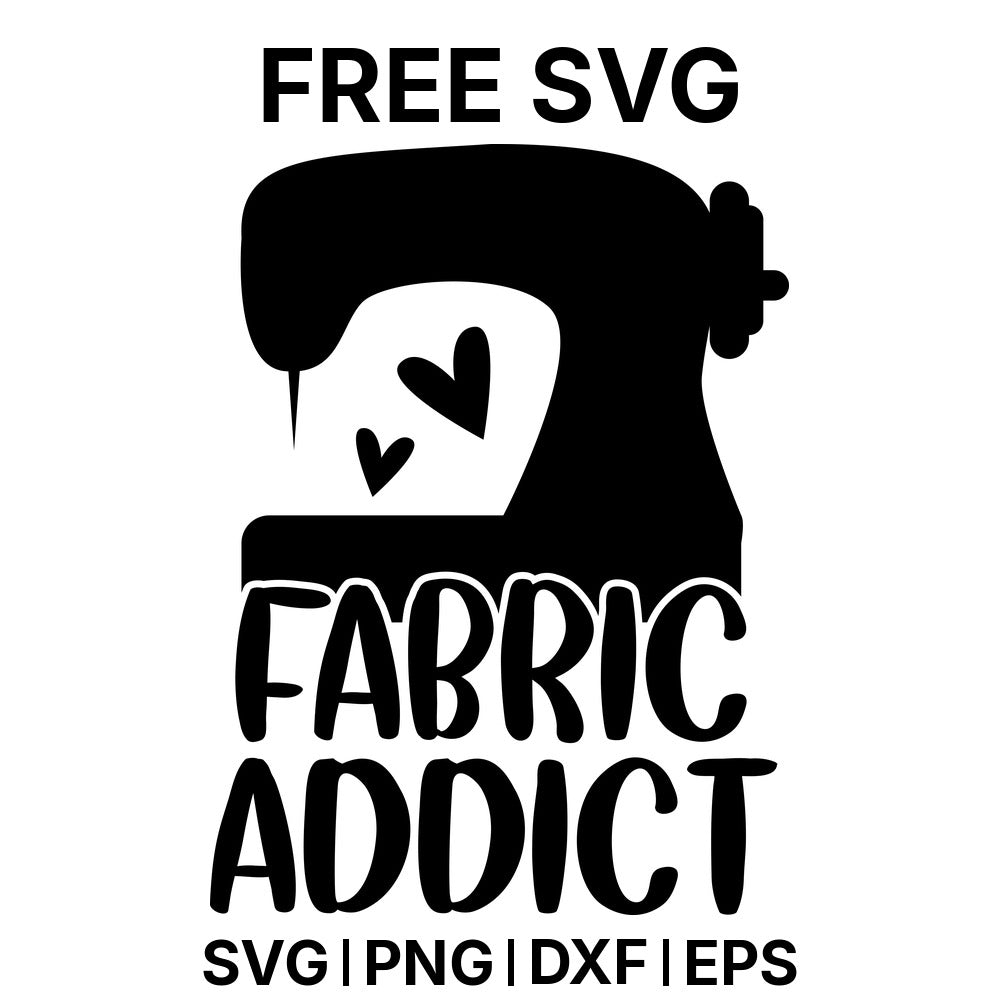 Fabric Addict SVG Free – Fabric Lover Badge Design-8SVG