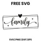 Family SVG family sign design in a rectangle frame