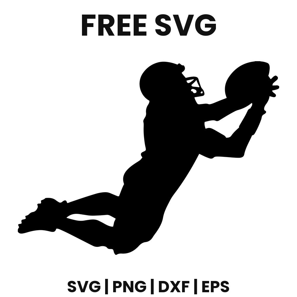 Football Player Catching Pass SVG football design