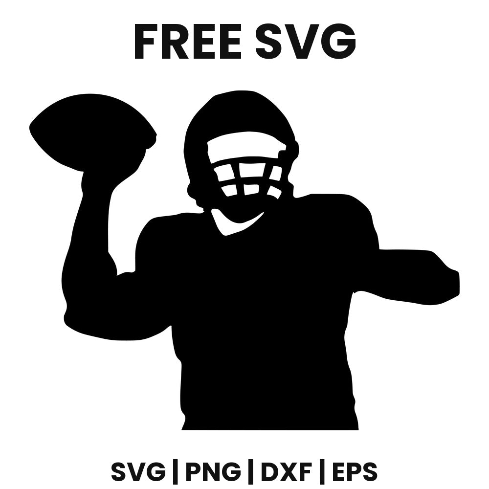 Football Player Holding Ball SVG football design