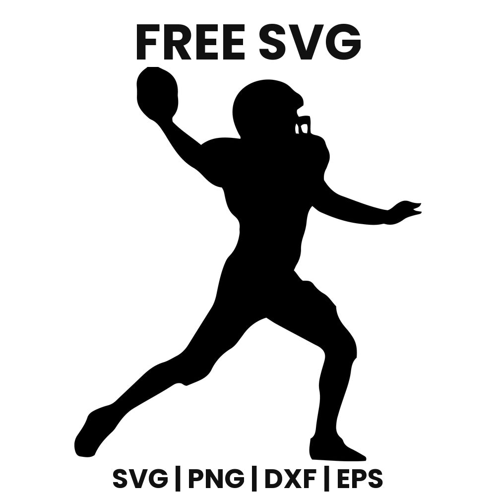 Football Player Throwing SVG football design
