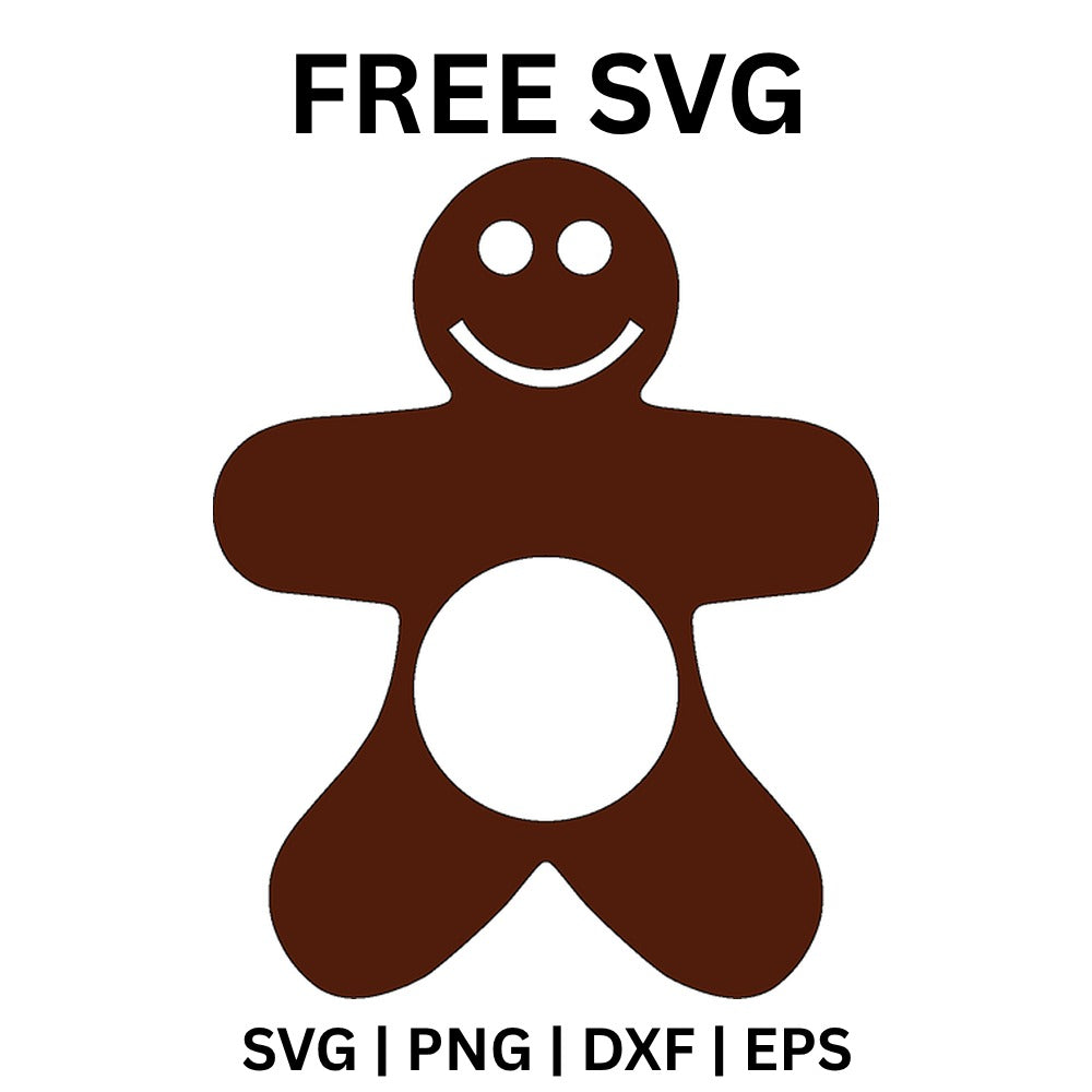 Gingerbread Man Monogram SVG Free – Cookie Initial Frame-8SVG