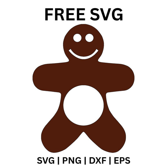 Gingerbread Man Monogram SVG Free – Cookie Initial Frame-8SVG