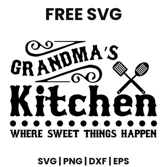 Grandma's Kitchen Where Sweet Things Happen SVG Free – Kitchen Circle Sign-8SVG
