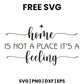 Home Is Not A Place It's A Feeling SVG family sign design