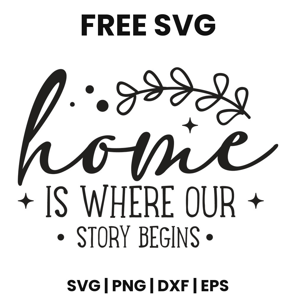 Home Is Where Our Story Begins SVG family sign design