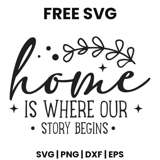 Home Is Where Our Story Begins SVG family sign design