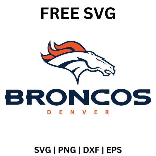 Navy and orange horse head above a bold navy block wordmark with small spaced orange city lettering, free horse head wordmark SVG cut file preview.