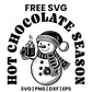 Hot Chocolate Season SVG Free – Black Snowman Badge Design-8SVG