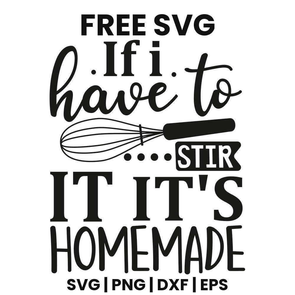 If I Have To Stir It Its Homemade SVG Free – Kitchen Quote Design-8SVG