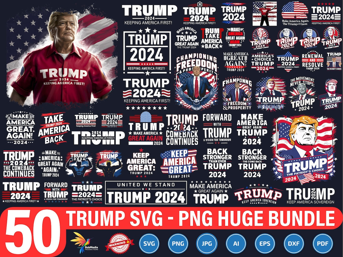 650 Trump 2024 SVG & PNG Huge Bundle file for Cricut & Silhouette