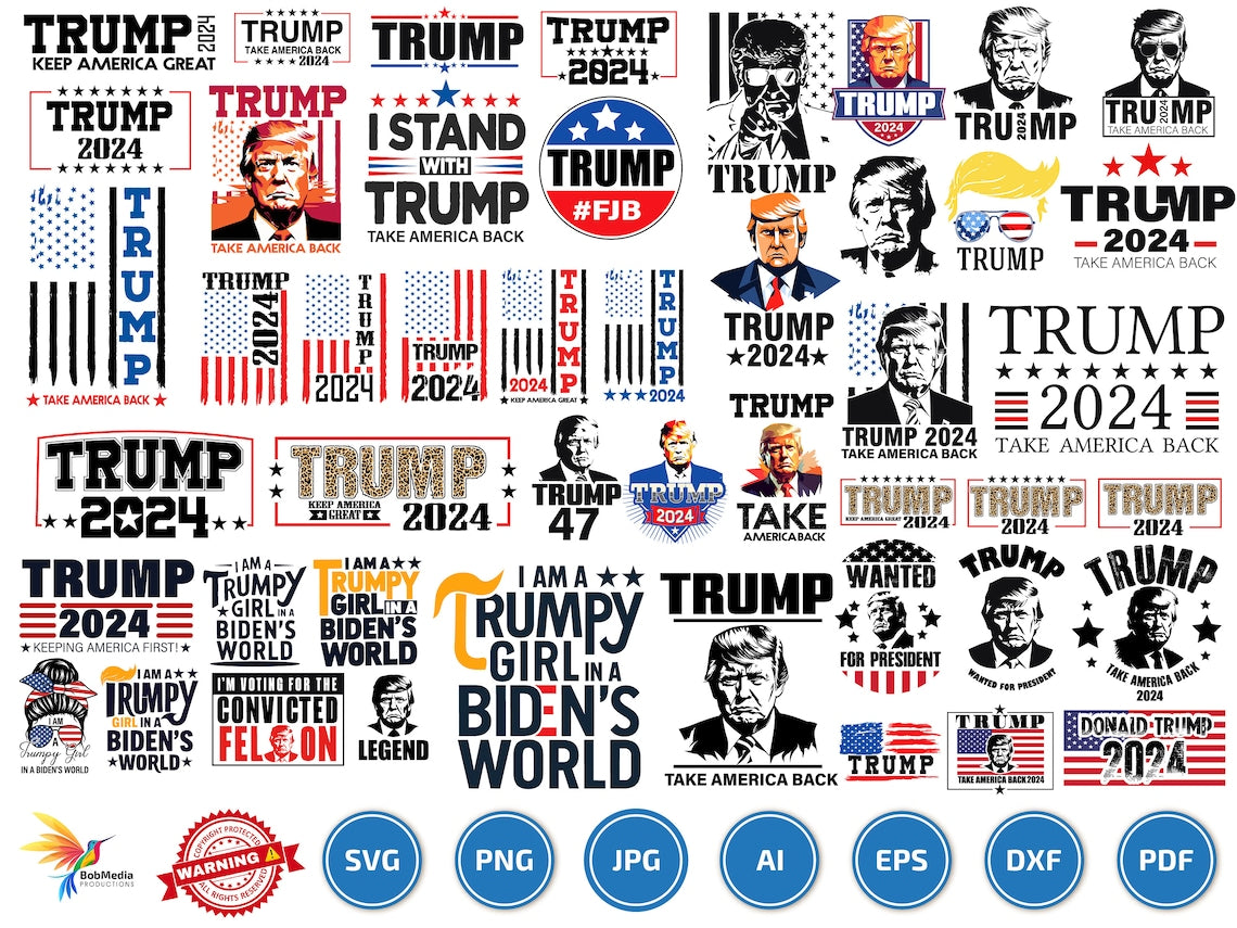 650 Trump 2024 SVG & PNG Huge Bundle file for Cricut & Silhouette