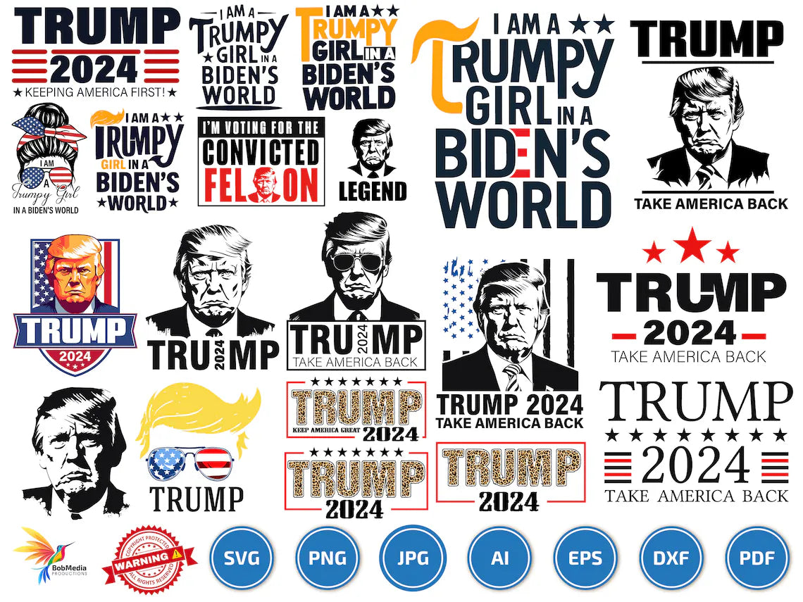 650 Trump 2024 SVG & PNG Huge Bundle file for Cricut & Silhouette