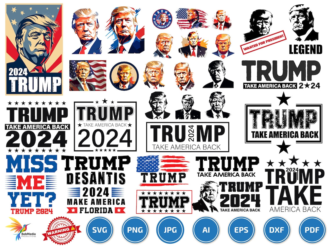 650 Trump 2024 SVG & PNG Huge Bundle file for Cricut & Silhouette