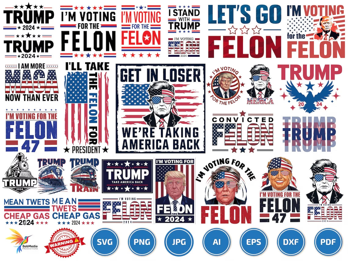 650 Trump 2024 SVG & PNG Huge Bundle file for Cricut & Silhouette