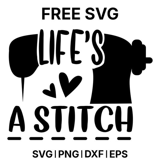 Life's A Stitch SVG Free – Sewing Pun Badge Design-8SVG