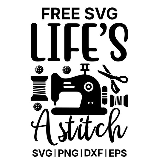 Life's A Stitch Two SVG Free – Sewing Pun Two Design-8SVG