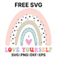 Love Yourself SVG Free – Rainbow Self Love Design-8SVG